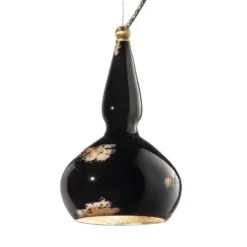 Vintage-Hängelampe Ginevra in Schwarz
