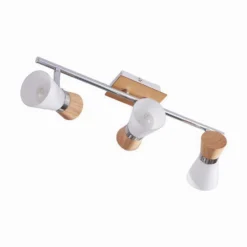 Vivica - 3-flammige Deckenlampe mit Holzelementen