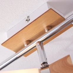 Vivica - 3-flammige Deckenlampe mit Holzelementen