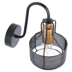 Wandlampe Foro, einflammig, schwarz/gold