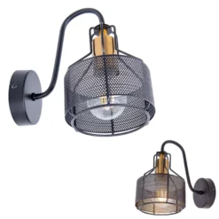 Wandlampe Foro, einflammig, schwarz/gold