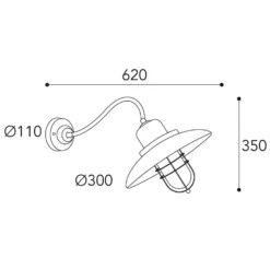 Wandlampe Patio Cage 3301 messing antik/klar