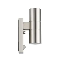 Wandlampe Riga 5 edelstahl 21 cm, Edelstahl, Sensor 2-flg.