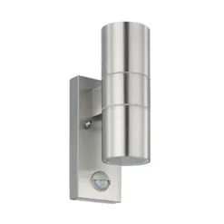 Wandlampe Riga 5 edelstahl 21 cm, Edelstahl, Sensor 2-flg.