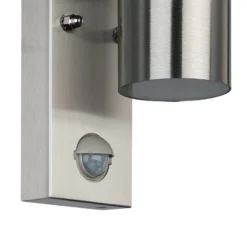 Wandlampe Riga 5 edelstahlfarben, 16 cm Edelstahl Sensor