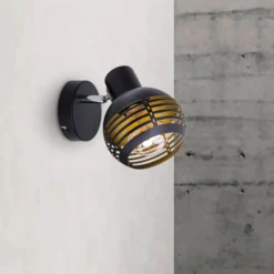 Wandleuchte Casco, einflammig, schwarz