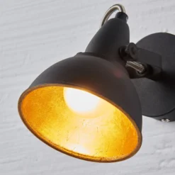 Wandleuchte Julin, Vintage-Look, schwarz-gold