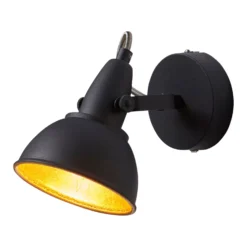 Wandleuchte Julin, Vintage-Look, schwarz-gold