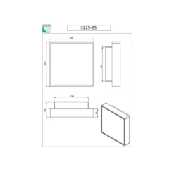 Wandleuchte Oban, 30 cm x 30 cm, Sensor, 2 x E27, weiß, IP65