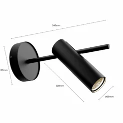 Wandspot Leda 1, einflammig, schwarz