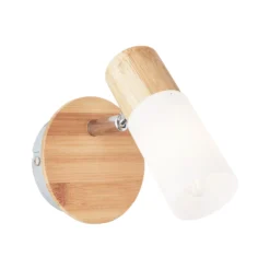 Wandstrahler Babsan, Ø 10 cm, holz hell, Bambus