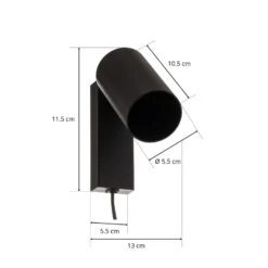 Wandstrahler Mono I mit Stecker schwarz