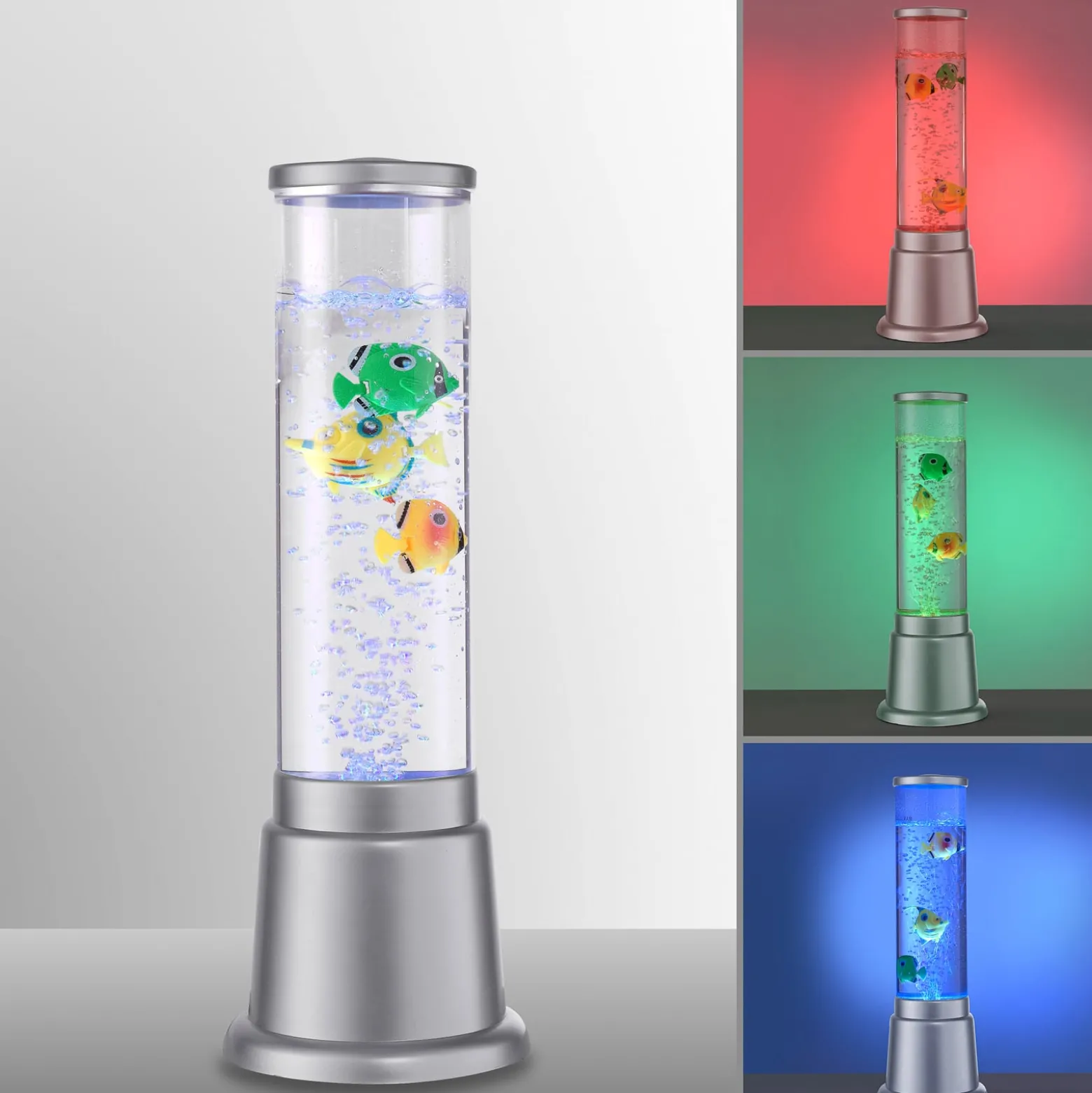 Wassersäule Ava mit LEDs und Fischen, Höhe 36cm
