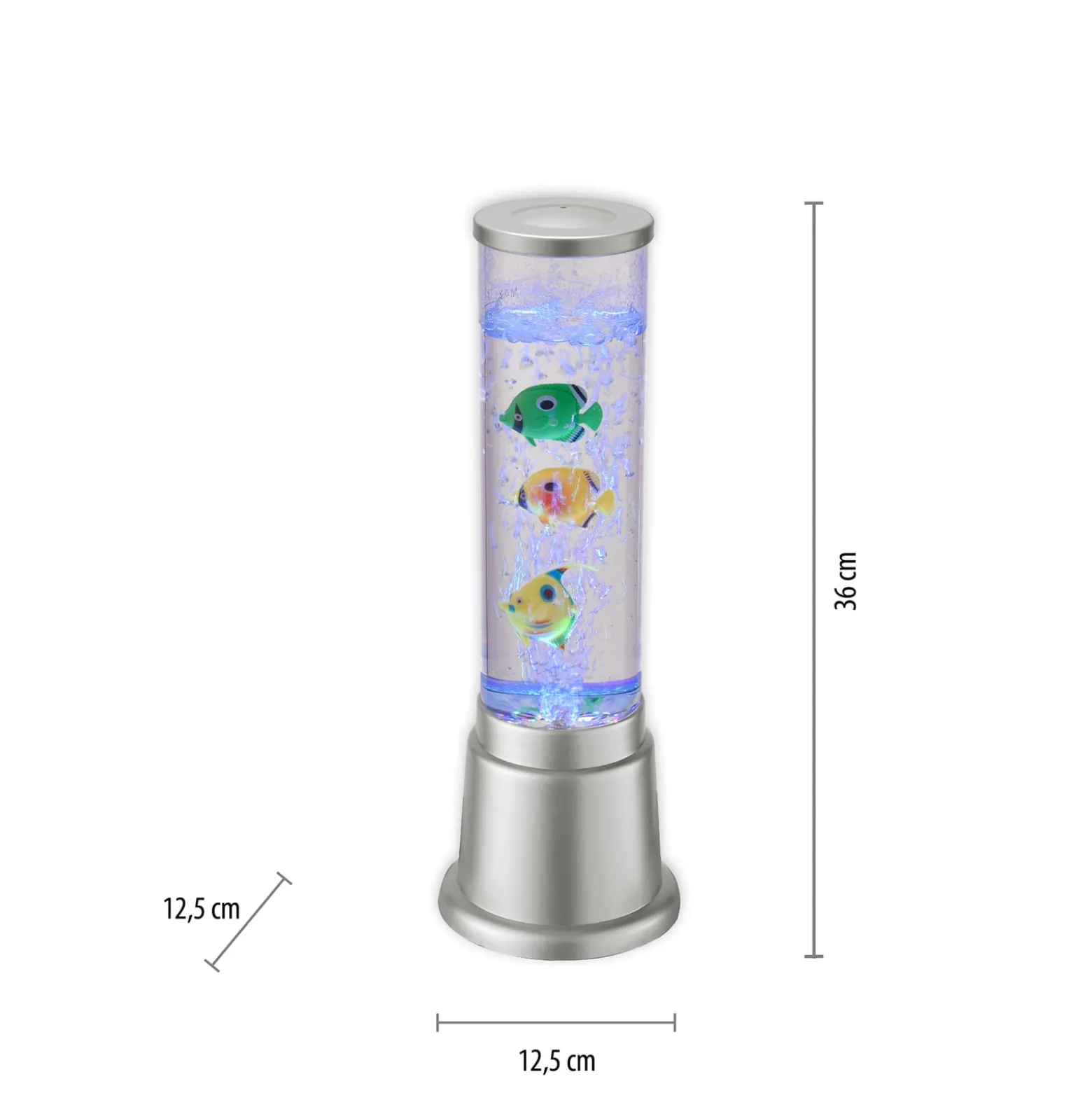 Wassersäule Ava mit LEDs und Fischen, Höhe 36cm