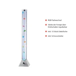 Wassersäule Ava mit LEDs und Fischen, Höhe 120cm