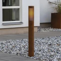 Wegelampe Pistoia, rostfarben, Höhe 95 cm, Metall, IP54