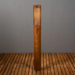 Wegelampe Pistoia, rostfarben, Höhe 95 cm, Metall, IP54