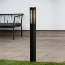 Wegelampe Pistoia, schwarz, Höhe 95 cm, Metall, IP54