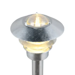 Wegelampe Ruvuuma, zinkfarben, Höhe 100 cm, Metall, IP44