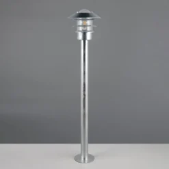 Wegelampe Ruvuuma, zinkfarben, Höhe 100 cm, Metall, IP44