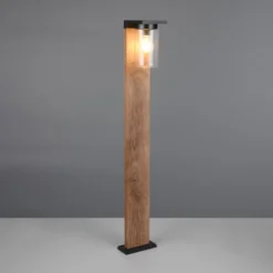 Wegeleuchte ARDILA, Holzoptik, Höhe 100 cm, Metall/Glas IP44