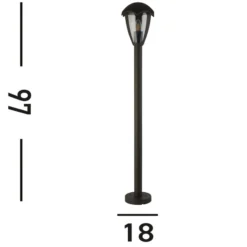 Wegeleuchte Bluebell, IP44, schwarz, Höhe 97 cm, Metall