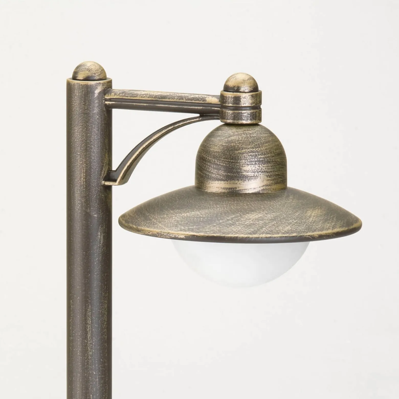 Wegeleuchte Carla mit Ausleger, braun/messing
