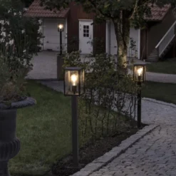 Wegeleuchte Carpi, Laternenform, schwarz