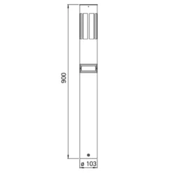 Wegeleuchte 475, Edelstahl, Höhe 90 cm, Bewegungsmelder