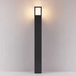 Wegeleuchte Facado II, Höhe 100 cm, eckig, dunkelgrau/opal