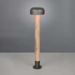Wegeleuchte FRASER, Holzoptik, Höhe 85 cm, Metall, IP54
