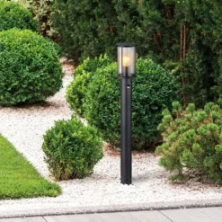 Wegeleuchte Gracey, schwarz, Sensor, 100 cm, IP54, E27