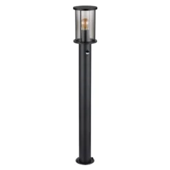 Wegeleuchte Gracey, schwarz, Sensor, 100 cm, IP54, E27