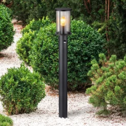 Wegeleuchte Gracey, schwarz, Sensor, 100 cm, IP54, E27