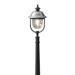 Wegeleuchte Parma, schwarz, Metall, 118 cm hoch, E27, IP43