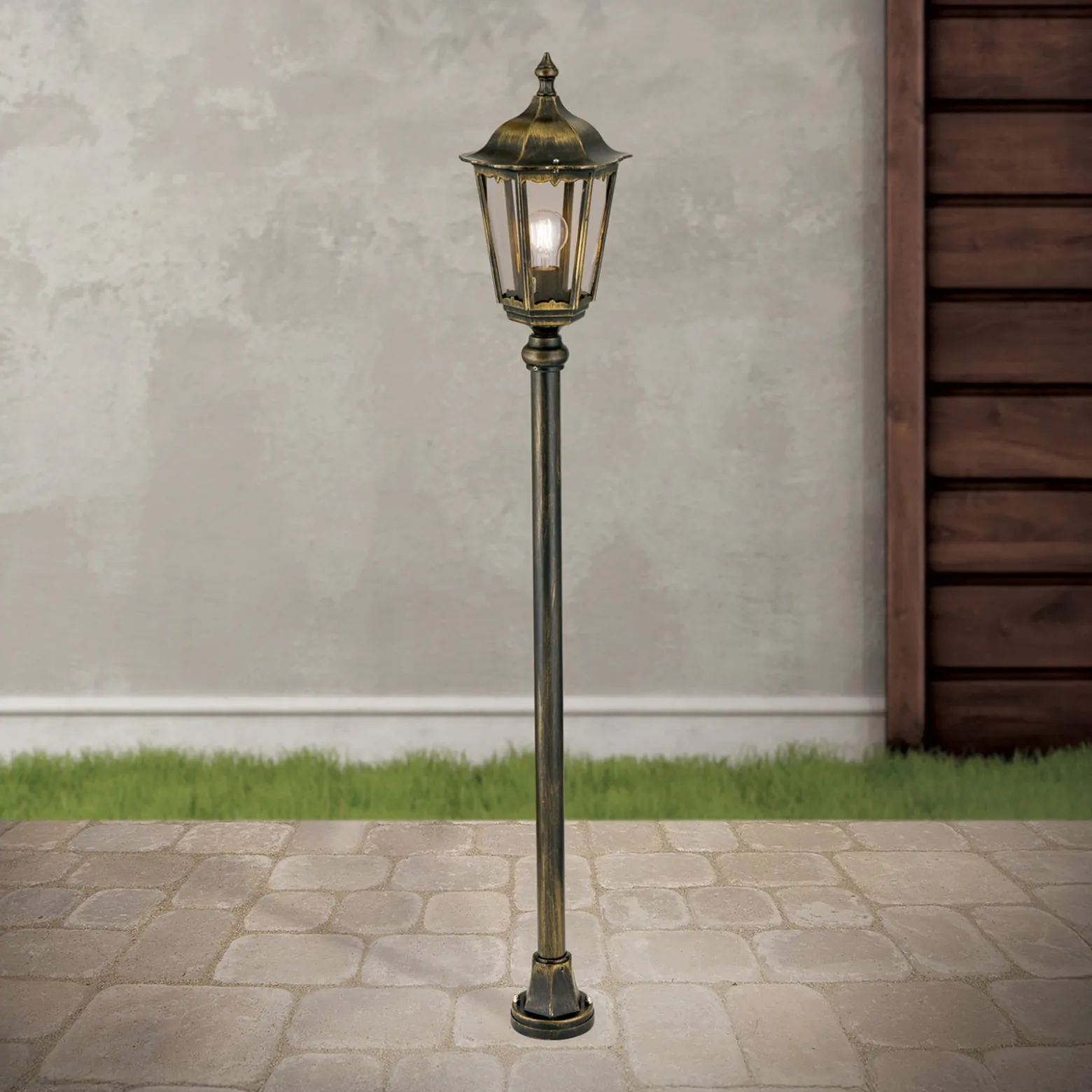 Wegeleuchte Puchberg 140 cm, schwarz-gold