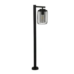 Wegeleuchte Reed, IP44, schwarz, Höhe 100 cm, Metall