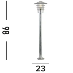 Wegeleuchte X Conrad, silber, IP44, Höhe 51 cm, Stahl
