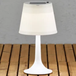 Weiße LED-Solartischleuchte Assisi Sitra