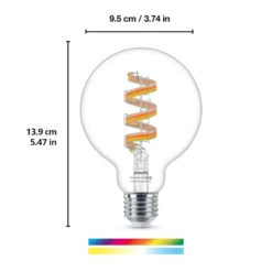 WiZ G95 LED-Filamentlampe Globe WiFi E27 6,3W RGBW