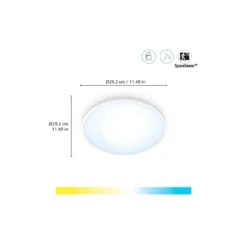 WiZ SuperSlim LED-Deckenleuchte CCT Ø29cm weiß