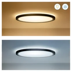 WiZ SuperSlim LED-Deckenleuchte RGBW Ø54cm schwarz