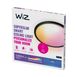 WiZ SuperSlim LED-Deckenleuchte RGBW Ø42cm schwarz