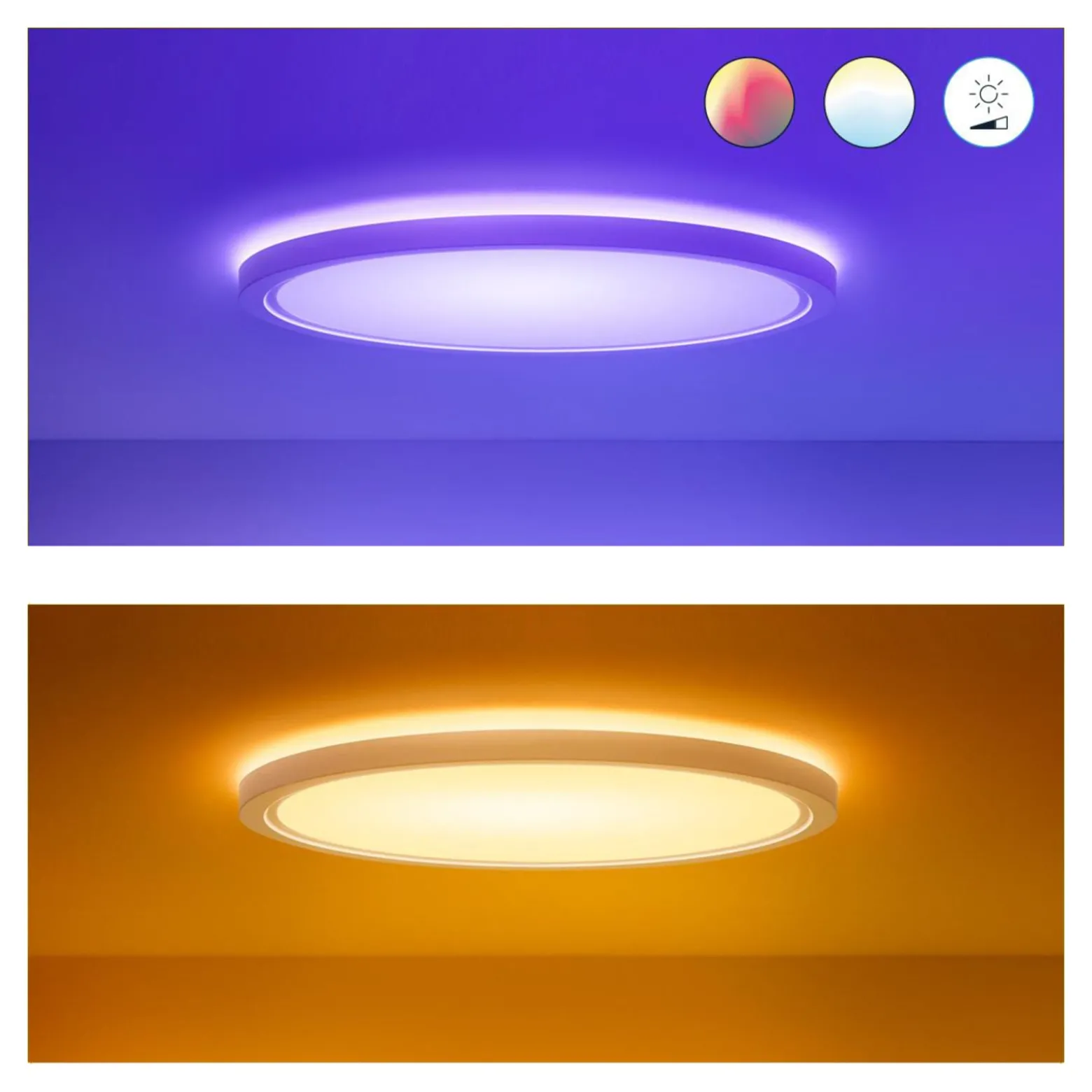 WiZ SuperSlim LED-Deckenleuchte RGBW Ø42cm weiß