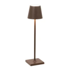 Zafferano LED-Akku-Tischlampe Poldina micro, rostbraun, IP65