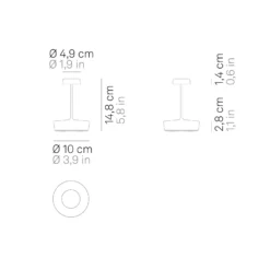 Zafferano LED-Akku-Tischlampe Swap mini, schwarz, 15 cm IP65