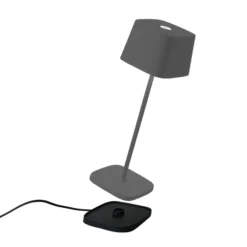 Zafferano Ofelia 3K Akku-Tischlampe IP65 grau