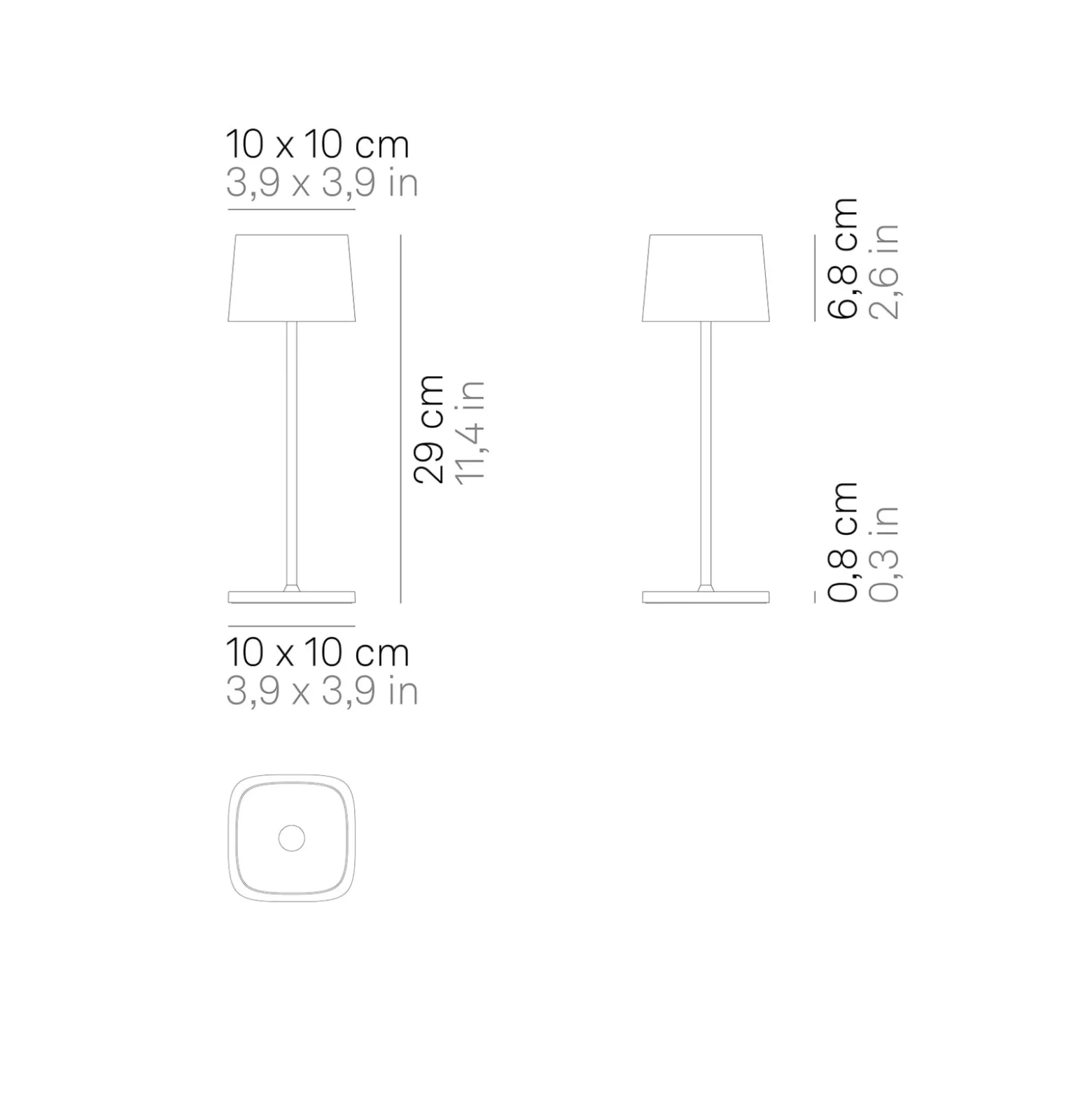 Zafferano Ofelia 3K Akku-Tischlampe IP65 weiß