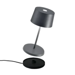 Zafferano Olivia mini 3K Akku-Tischlampe grau