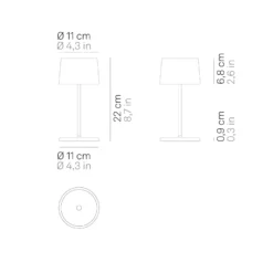 Zafferano Olivia mini 3K Akku-Tischlampe orange